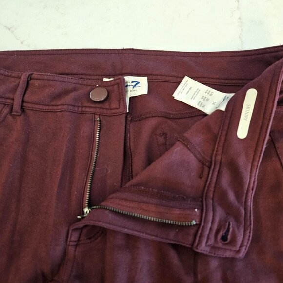 Seven 7 Size 14 SKINNY 4-WAY STRETCH PONTE Knit Pant In Wine Burgundy - Picture 9 of 13